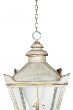 Light Gray Painted Iron Lantern - 4403117