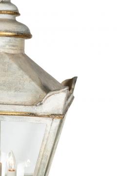 Light Gray Painted Iron Lantern - 4403121
