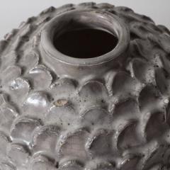 Light Grey Vase with Scale Motif Mark unknown France c 1940 - 811592