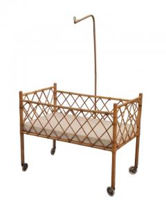 Light Mobile Vintage Finnish Baby Bed Cot in Cane Rattan 1960s - 3986843