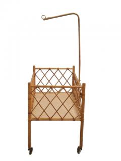 Light Mobile Vintage Finnish Baby Bed Cot in Cane Rattan 1960s - 3986845