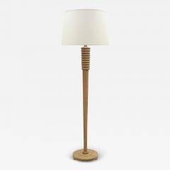 Light Oak Turned Wood Standing Lamp - 3918014