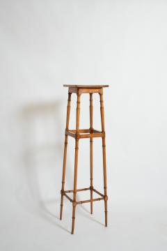 Light wood faux bamboo pedestal table 1900s  - 4695723