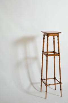 Light wood faux bamboo pedestal table 1900s  - 4695725