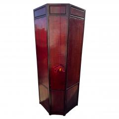 Lighted Chinese Rosewood Hexagon 4 Shelf Curio with 2 Door Cabinet - 4489153