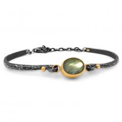 Lika Behar Lika Behar Labradorite 24k Gold Oxidized Silver Bracelet - 4749239