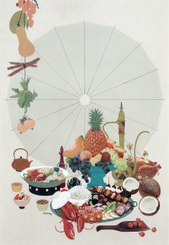 Lillian Chestney Oriental Cooking Book Illustration Food Cornucopia - 4493892