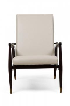 Lily Jack Set of 4 Contemporary American Beige Pebbled Leather Upholstered Armchairs - 4273967