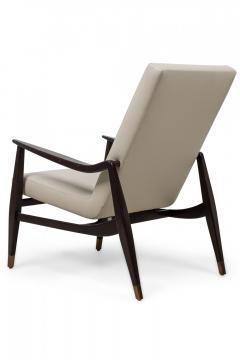 Lily Jack Set of 4 Contemporary American Beige Pebbled Leather Upholstered Armchairs - 4273970