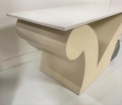 Limed Oak Art Deco Style White Quartz Top Console Table - 1306812