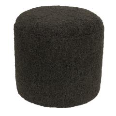 Limited Edition Custom Modern Pouf in Black Faux Shearling - 2647183