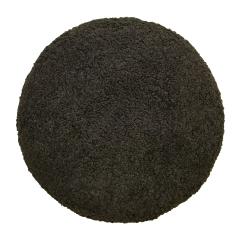 Limited Edition Custom Modern Pouf in Black Faux Shearling - 2647184