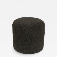 Limited Edition Custom Modern Pouf in Black Faux Shearling - 2667576