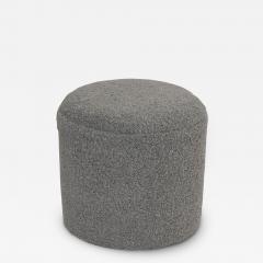 Limited Edition Custom Modern Pouf in Gray Faux Shearling - 2667574