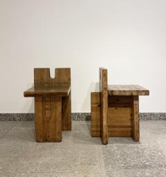 Lina Bo Bardi Brutalist Lina Bo Bardi Stool designed for Sesc Pompeia Brazil 1980 Pine wood - 1985188