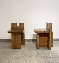 Lina Bo Bardi Brutalist Lina Bo Bardi Stool designed for Sesc Pompeia Brazil 1980 Pine wood - 1985189