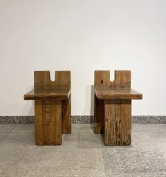 Lina Bo Bardi Brutalist Lina Bo Bardi Stool designed for Sesc Pompeia Brazil 1980 Pine wood - 1985190