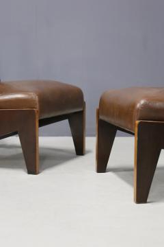 Lina Bo Bardi Pair of Midcentury Italian Armchairs Attributed to Lina Bo Bardi in Walnut 1950s - 1252028