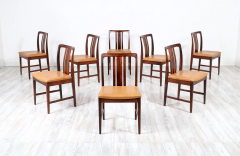 Linde Nilsson Swedish Modern Rosewood Leather Dining Chairs by Linde Nilsson - 2585219