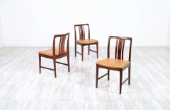 Linde Nilsson Swedish Modern Rosewood Leather Dining Chairs by Linde Nilsson - 2585221