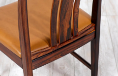 Linde Nilsson Swedish Modern Rosewood Leather Dining Chairs by Linde Nilsson - 2585223