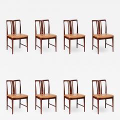Linde Nilsson Swedish Modern Rosewood Leather Dining Chairs by Linde Nilsson - 2585417
