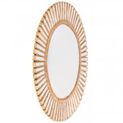Line Vautrin A Cream Glass Resin Convex Mirror in the manner of Line Vautrin  - 4722644