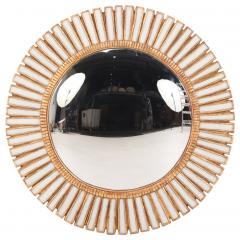Line Vautrin A Cream Glass Resin Convex Mirror in the manner of Line Vautrin  - 4722646