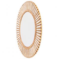 Line Vautrin A Cream Glass Resin Convex Mirror in the manner of Line Vautrin  - 4722647