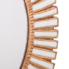 Line Vautrin A Cream Glass Resin Convex Mirror in the manner of Line Vautrin  - 4722648