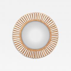 Line Vautrin A Cream Glass Resin Convex Mirror in the manner of Line Vautrin  - 4727991
