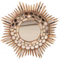 Line Vautrin A French Giltwood Round Mirror in the manner of Line Vautrin C 1960  - 4602962