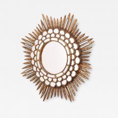Line Vautrin A French Giltwood Round Mirror in the manner of Line Vautrin C 1960  - 4603204