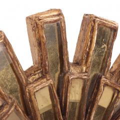 Line Vautrin A Gold Glass and Resin Sunburst Mirror in the Manner of Line Vautrin  - 4636971
