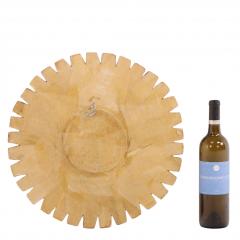 Line Vautrin A Hand Painted Glass and Gilted Convex Mirror in the manner of Line Vautrin - 4735484