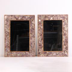 Line Vautrin A Large Pair of Lilac Mica and Gilt Resin Mirrors in manner of Line Vautrin  - 4328831
