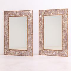 Line Vautrin A Large Pair of Lilac Mica and Gilt Resin Mirrors in manner of Line Vautrin  - 4328832