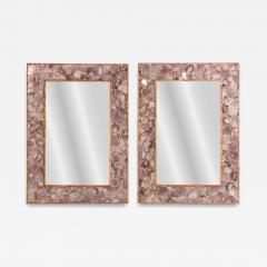 Line Vautrin A Large Pair of Lilac Mica and Gilt Resin Mirrors in manner of Line Vautrin  - 4328870