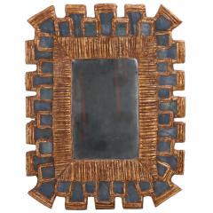 Line Vautrin A Small Geometric Blue Resin Mirror in the manner of Line Vautrin - 4735175