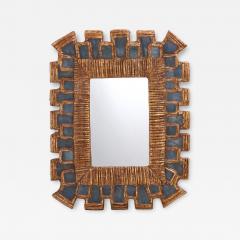 Line Vautrin A Small Geometric Blue Resin Mirror in the manner of Line Vautrin - 4735501
