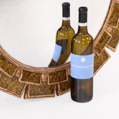 Line Vautrin A Yellow Glass and Resin Convex Mirror in the manner of Line Vautrin  - 4649199