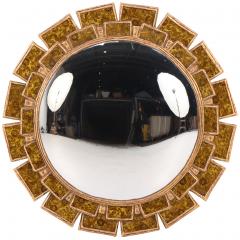 Line Vautrin A Yellow Glass and Resin Convex Mirror in the manner of Line Vautrin  - 4649203