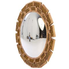Line Vautrin A Yellow Glass and Resin Convex Mirror in the manner of Line Vautrin  - 4649204