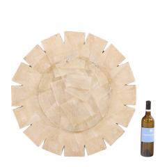 Line Vautrin A Yellow Glass and Resin Convex Mirror in the manner of Line Vautrin  - 4649205