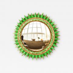 Line Vautrin A large green glass convex mirror in the manner of Line Vautrin - 2009823