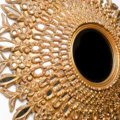 Line Vautrin A large round segmented and carved giltwood mirror in the manner of Line Vautrin - 2007444