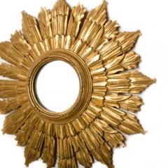 Line Vautrin A small gilt wood sunburst mirror in the manner of Line Vautrin - 1697444