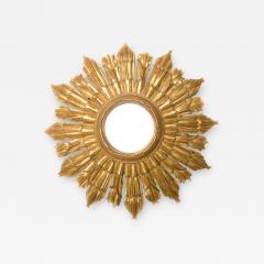 Line Vautrin A small gilt wood sunburst mirror in the manner of Line Vautrin - 1698299