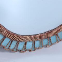 Line Vautrin An oval mirror made of gilt resin and blue glass in the manner of Line Vautrin  - 3247426
