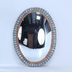 Line Vautrin An oval mirror made of gilt resin and blue glass in the manner of Line Vautrin  - 3247427